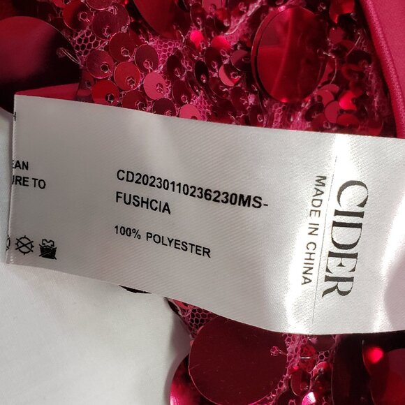 Cider Sequin Mini Skirt Fuchsia Size XL Party Glam Sequins - Picture 3 of 7